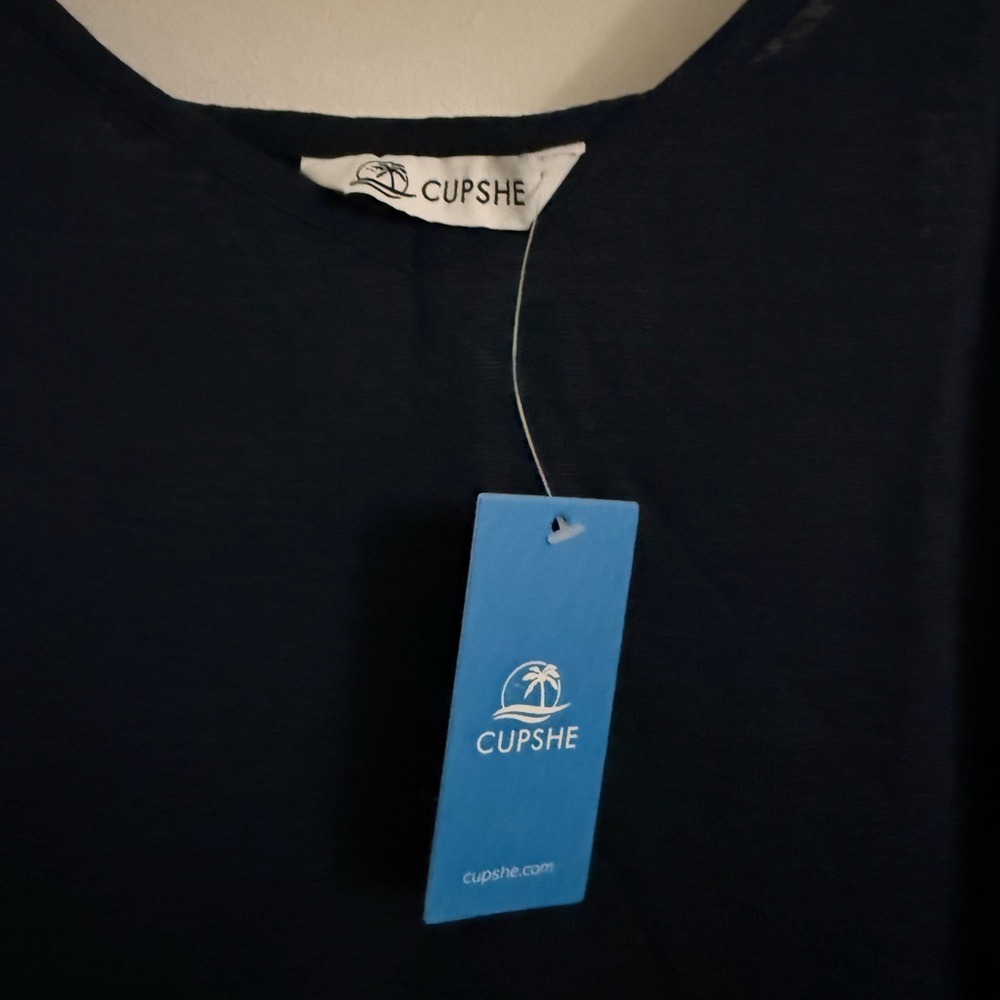 Cupshe Navy Blue Swim Cover-Up with Ruffle Hem - Picture 6 of 9